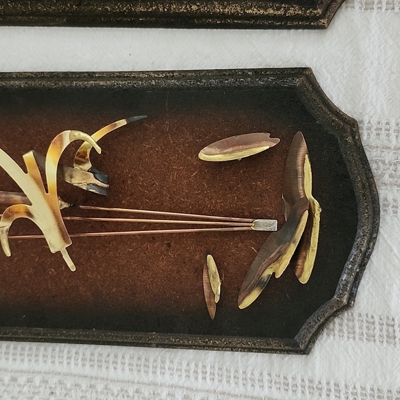 Wall hangers solid wood and metal cattails vintage - Picture 4 of 6